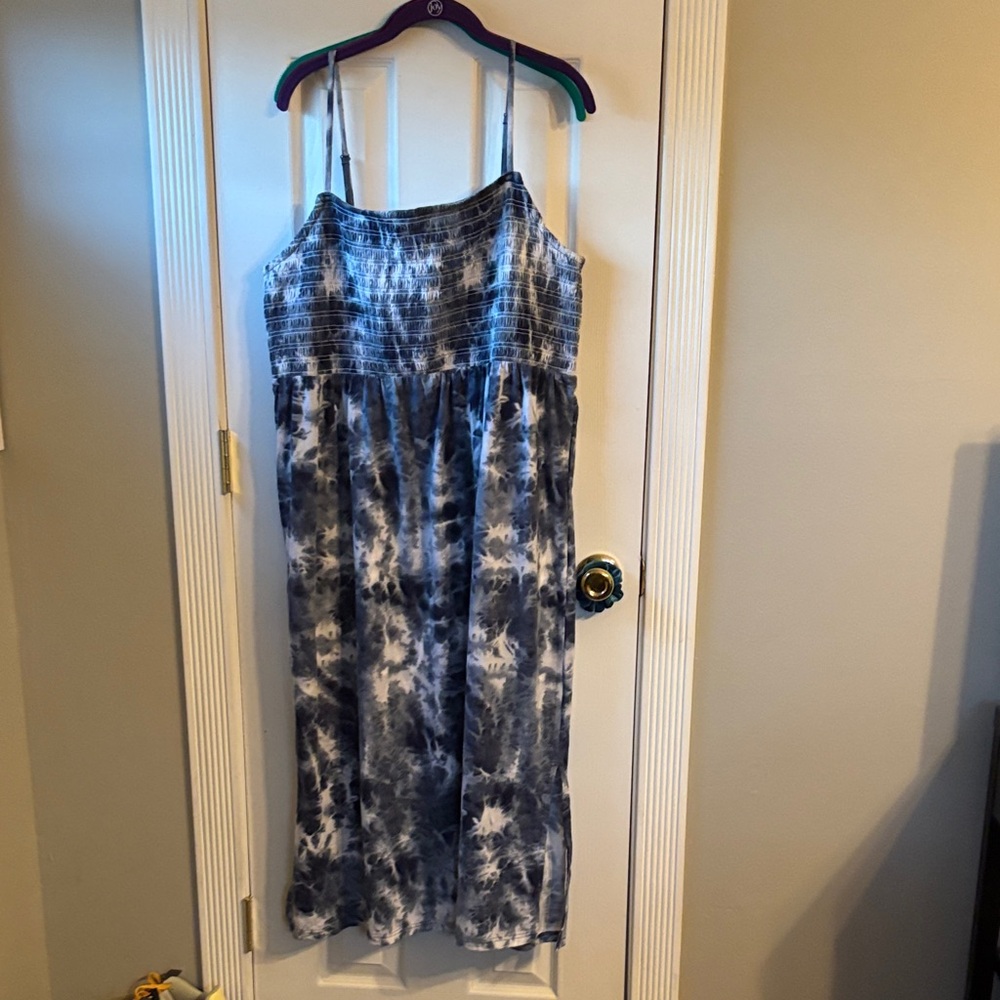 Blue Tie-Dye Women's Dress